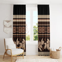 Black Samoa Siapo Teuila Flowers Window Curtain LT14 - Polynesian Pride