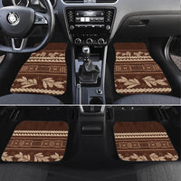 Brown Samoa Siapo Teuila Flowers Car Mats LT14 Set 4pcs Brown - Polynesian Pride