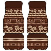 Brown Samoa Siapo Teuila Flowers Car Mats LT14 - Polynesian Pride
