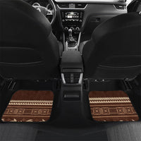 Brown Samoa Siapo Teuila Flowers Car Mats LT14 Set 2pcs - Back Brown - Polynesian Pride