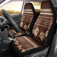 Brown Samoa Siapo Teuila Flowers Car Seat Cover LT14 - Polynesian Pride
