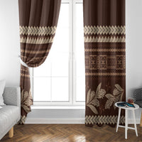Brown Samoa Siapo Teuila Flowers Window Curtain LT14 - Polynesian Pride