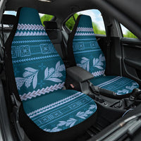 Dark Cyan Samoa Siapo Teuila Flowers Car Seat Cover LT14 One Size Dark Cyan - Polynesian Pride