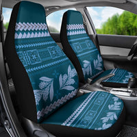 Dark Cyan Samoa Siapo Teuila Flowers Car Seat Cover LT14 - Polynesian Pride