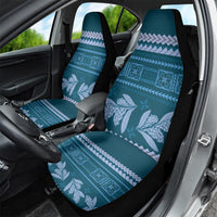 Dark Cyan Samoa Siapo Teuila Flowers Car Seat Cover LT14 - Polynesian Pride
