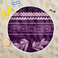 Purple Samoa Siapo Teuila Flowers Beach Blanket