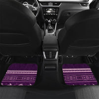 Purple Samoa Siapo Teuila Flowers Car Mats LT14 Set 2pcs - Back Purple - Polynesian Pride