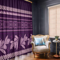 Purple Samoa Siapo Teuila Flowers Window Curtain LT14 - Polynesian Pride