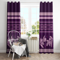 Purple Samoa Siapo Teuila Flowers Window Curtain LT14 - Polynesian Pride