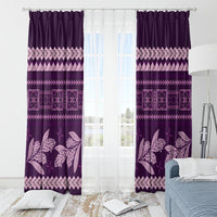 Purple Samoa Siapo Teuila Flowers Window Curtain LT14 - Polynesian Pride
