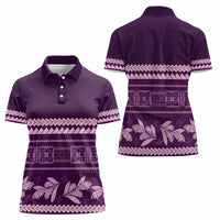 Purple Samoa Siapo Teuila Flowers Women Polo Shirt