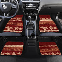 Red Samoa Siapo Teuila Flowers Car Mats LT14 Set 4pcs Red - Polynesian Pride
