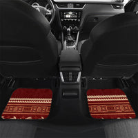 Red Samoa Siapo Teuila Flowers Car Mats LT14 Set 2pcs - Back Red - Polynesian Pride