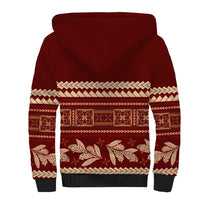 Red Samoa Siapo Teuila Flowers Sherpa Hoodie LT14 - Polynesian Pride