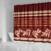 Red Samoa Siapo Teuila Flowers Shower Curtain LT14 - Polynesian Pride