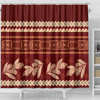 Red Samoa Siapo Teuila Flowers Shower Curtain LT14 - Polynesian Pride
