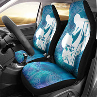 Turquoise Polynesia Father's Day Car Seat Cover Dad You Are My Hero