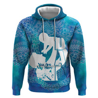 Turquoise Polynesia Father's Day Hoodie Dad You Are My Hero