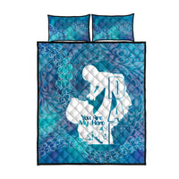 Turquoise Polynesia Father's Day Quilt Bed Set Dad You Are My Hero