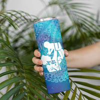 Turquoise Polynesia Father's Day Skinny Tumbler Dad You Are My Hero