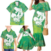 Green Polynesia Father's Day Family Matching Mermaid Dress and Hawaiian Shirt Dad You Are My Hero LT14 - Polynesian Pride