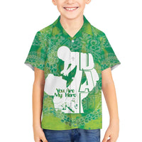 Green Polynesia Father's Day Family Matching Tank Maxi Dress and Hawaiian Shirt Dad You Are My Hero LT14 Son's Shirt Green - Polynesian Pride