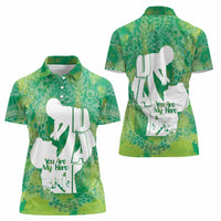 Green Polynesia Father's Day Women Polo Shirt Dad You Are My Hero