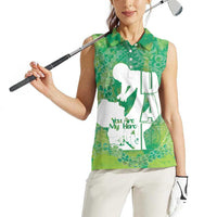 Green Polynesia Father's Day Women Sleeveless Polo Shirt Dad You Are My Hero LT14 - Polynesian Pride