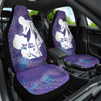 Purple Polynesia Father's Day Car Seat Cover Dad You Are My Hero