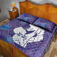Purple Polynesia Father's Day Quilt Bed Set Dad You Are My Hero