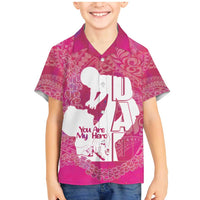 Pink Polynesia Father's Day Family Matching Mermaid Dress and Hawaiian Shirt Dad You Are My Hero LT14 Son's Shirt Pink - Polynesian Pride