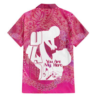 Pink Polynesia Father's Day Family Matching Short Sleeve Bodycon Dress and Hawaiian Shirt Dad You Are My Hero LT14 - Polynesian Pride
