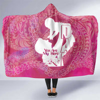 Pink Polynesia Father's Day Hooded Blanket Dad You Are My Hero