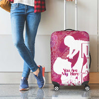 Pink Polynesia Father's Day Luggage Cover Dad You Are My Hero