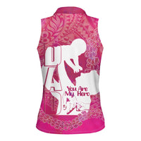 Pink Polynesia Father's Day Women Sleeveless Polo Shirt Dad You Are My Hero LT14 - Polynesian Pride