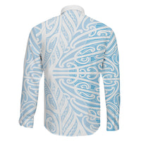 Blue New Zealand Puhoro Maori Tattoo Family Matching Mermaid Dress and Hawaiian Shirt