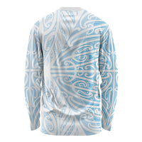 Blue New Zealand Puhoro Maori Tattoo Long Sleeve Shirt