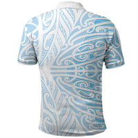 Blue New Zealand Puhoro Maori Tattoo Polo Shirt