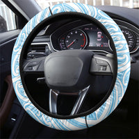 Blue New Zealand Puhoro Maori Tattoo Steering Wheel Cover