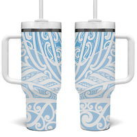 Blue New Zealand Puhoro Maori Tattoo Tumbler With Handle