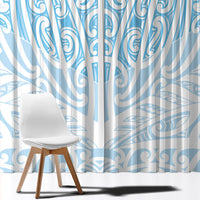 Blue New Zealand Puhoro Maori Tattoo Window Curtain