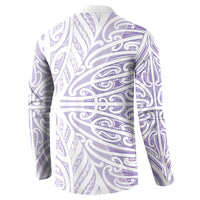 Purple New Zealand Puhoro Maori Tattoo Button Sweatshirt
