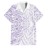 Purple New Zealand Puhoro Maori Tattoo Family Matching Off Shoulder Maxi Dress and Hawaiian Shirt