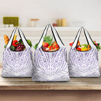 Purple New Zealand Puhoro Maori Tattoo Grocery Bag
