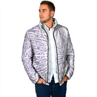 Purple New Zealand Puhoro Maori Tattoo Padded Jacket