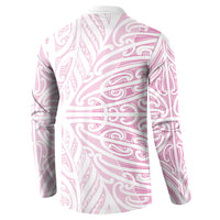 Pink New Zealand Puhoro Maori Tattoo Button Sweatshirt