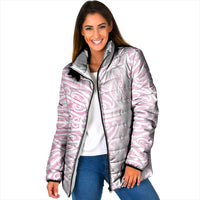 Pink New Zealand Puhoro Maori Tattoo Padded Jacket