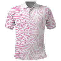 Pink New Zealand Puhoro Maori Tattoo Polo Shirt