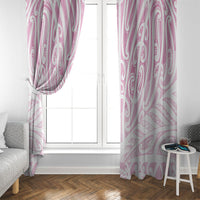 Pink New Zealand Puhoro Maori Tattoo Window Curtain