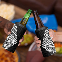 Black New Zealand Puhoro Maori Tattoo 4 in 1 Can Cooler Tumbler